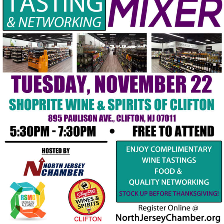 North Jersey Chamber of Commerce, wine tasting mixer.