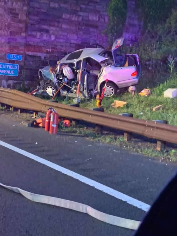 PHOTOS: Toms River Woman, 34, Airlifted In Union County Garden State Parkway Crash