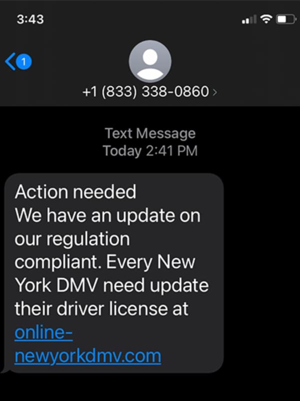 Scam Alert Issued For 'Update Your Contact Info' Fake DMV Emails, Texts