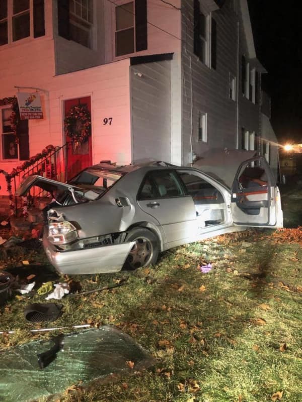 Impaired Driver Arrested After Spinning Off Roadway Into Ramapo House