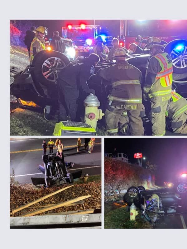 Two Extricated After Car Crashes Falls 12 Feet In Fairfield County, Officials Say