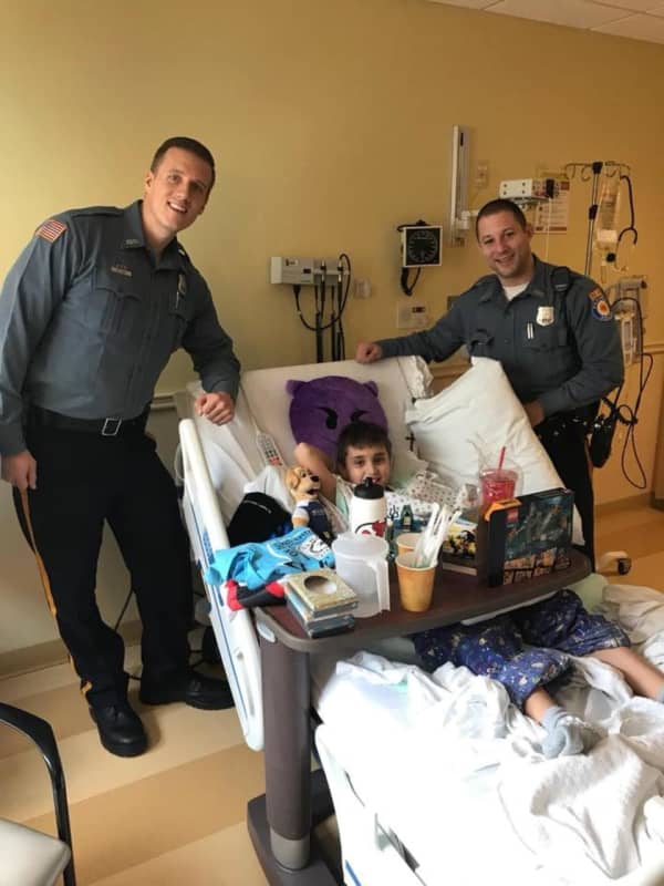 Police Visit Cheers 4th Grader Out Of Hackensack Hospital