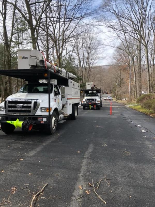 Road Closed In Ramapo During Tree Removal