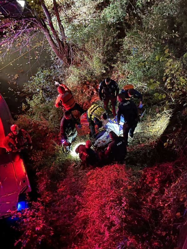 Orange County Woman Rescued After 25-Foot Fall Down Embankment