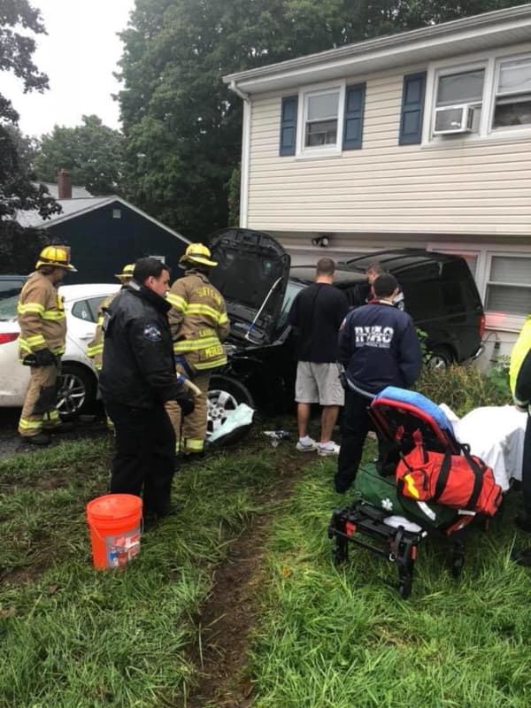 Driver Strikes Suffern Home, Parked Cars, After Suffering Medical Episode