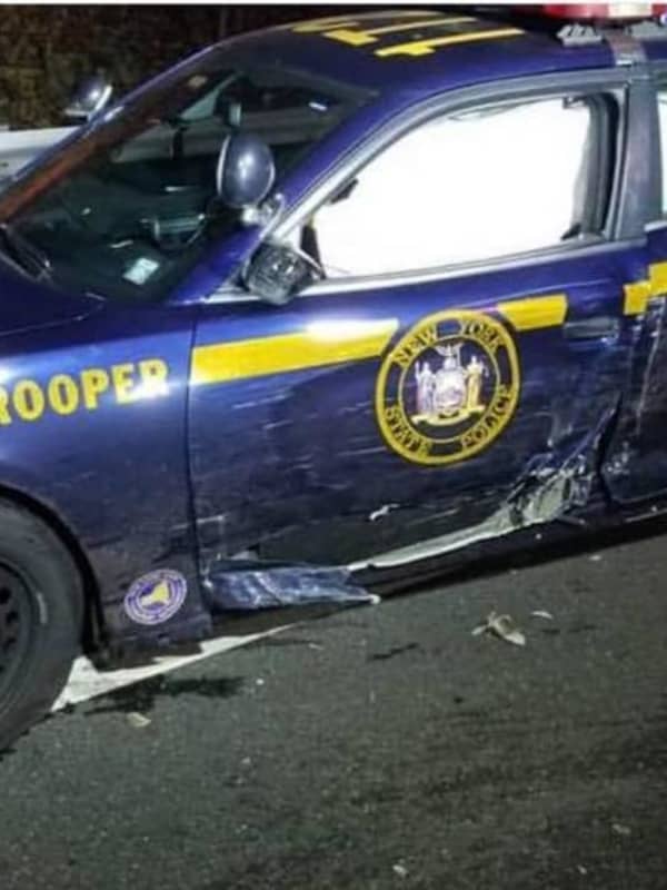 Driver Hits State Police Cruiser, Injuring Trooper On I-87 In Spring Valley