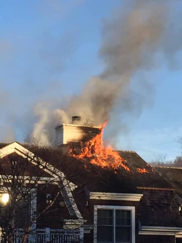 Fire Tears Through Roof Of Westchester Mansion