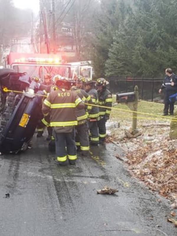 One Extricated In Crash On Slippery Area Road