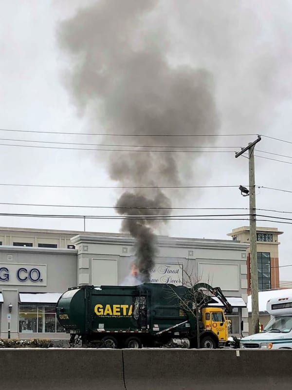Paramus Firefighters Douse Garbage Truck Blaze