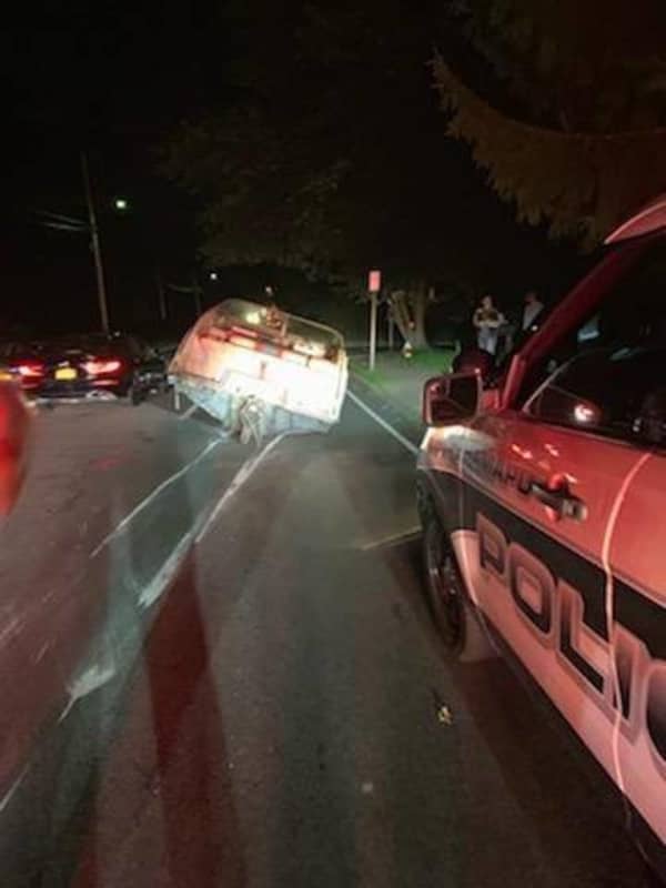 Photos: Boat On Roadway Prompts Quick Police Response In Ramapo