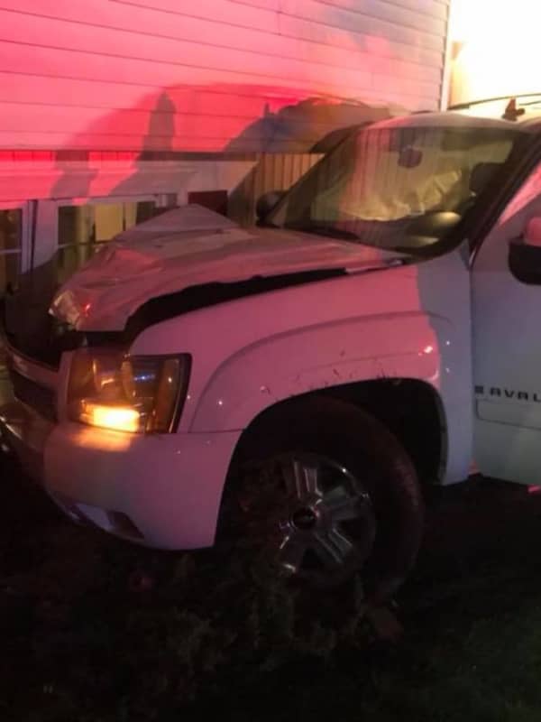 Photos: Pickup Truck Severs Utility Pole, Crashes Into Monroe House