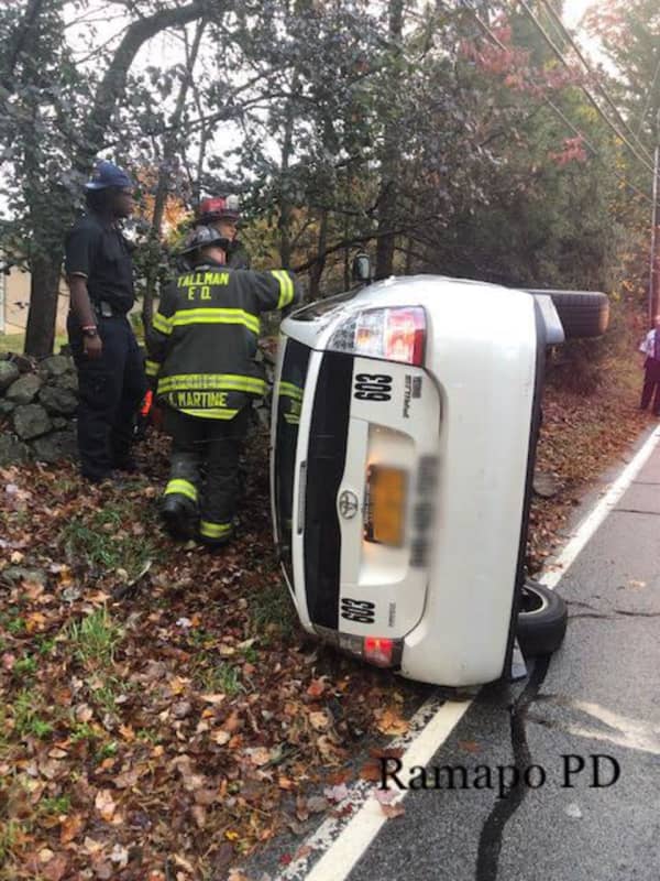 Woman Rescued After Rollover Area Crash