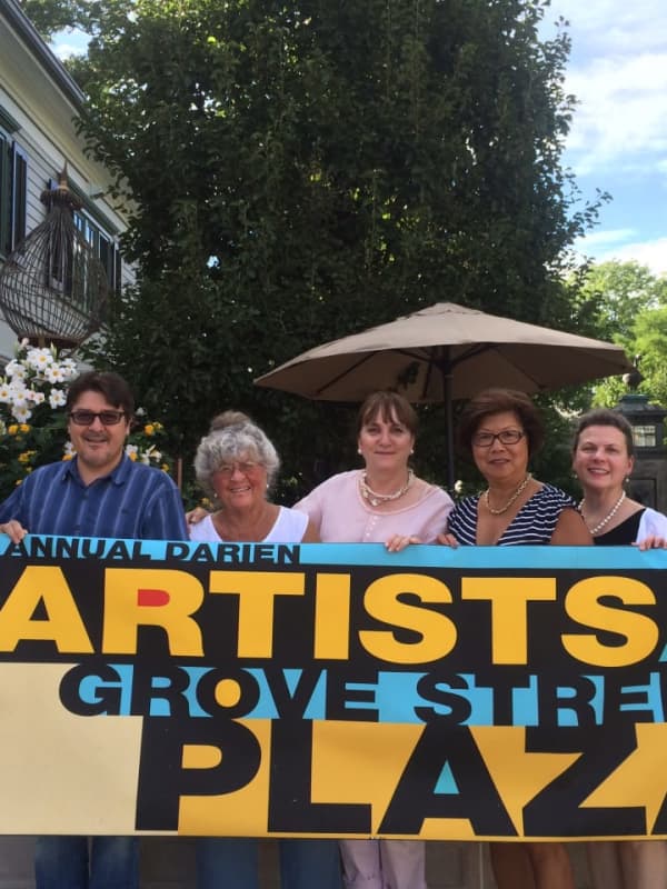 Artists Gather For Outdoor Show At Grove Street Plaza In Darien