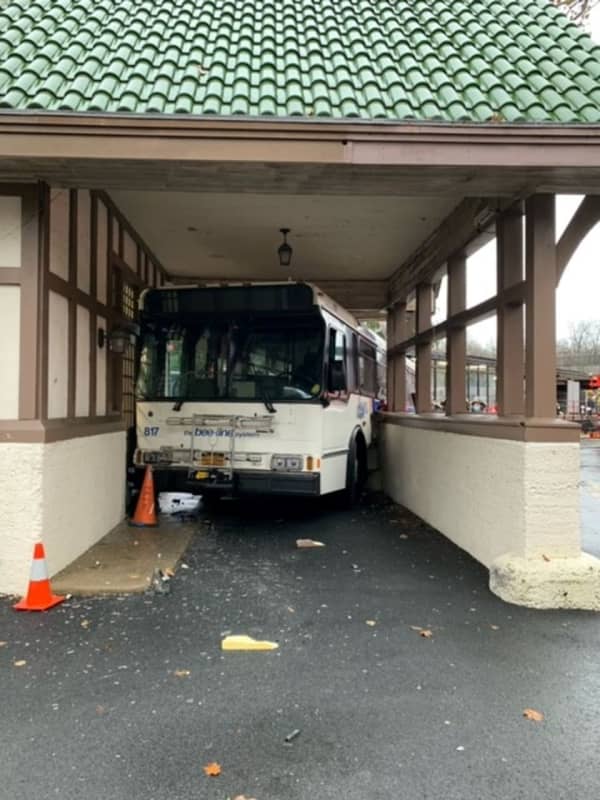 Bus Crashes Into Train Station In Scarsdale