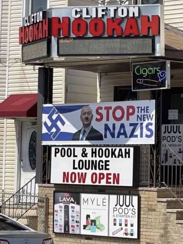 'Israelis Are New Nazis': Paterson Hookah Shop Posts Anti-Israel Sign With Swastika