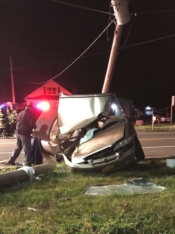 Passenger Killed After Car Crashes Into Utility Pole On Route 9W