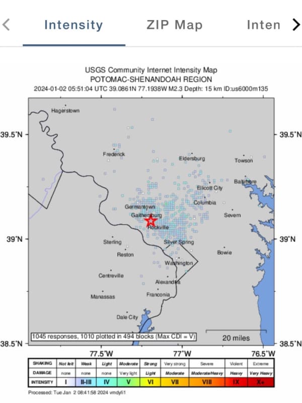 Small Earthquake Reported In Maryland: US Geological Survey
