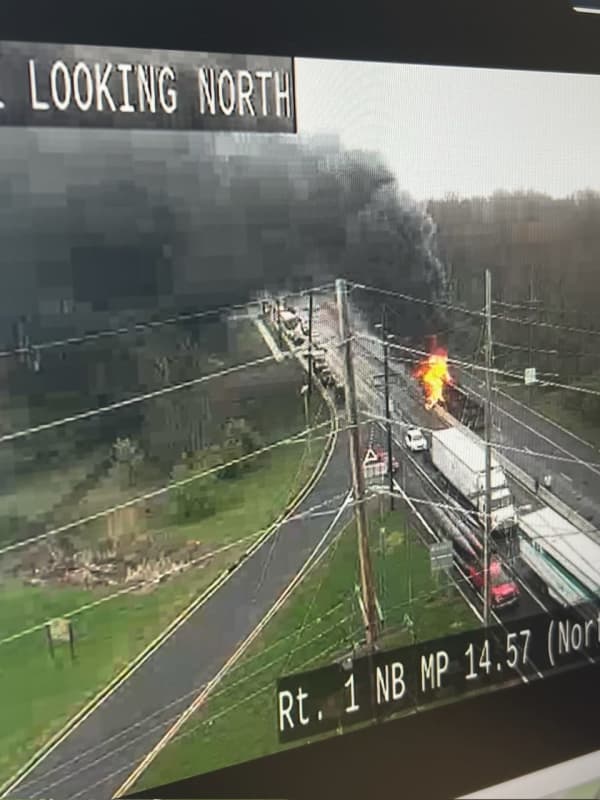 Fiery Truck Crash Closes Route 1 In South Brunswick (DEVELOPING)