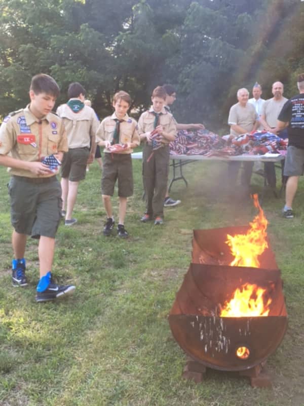 PHOTOS: Rutherford Boy Scouts Burn Flags In Formal Ceremony