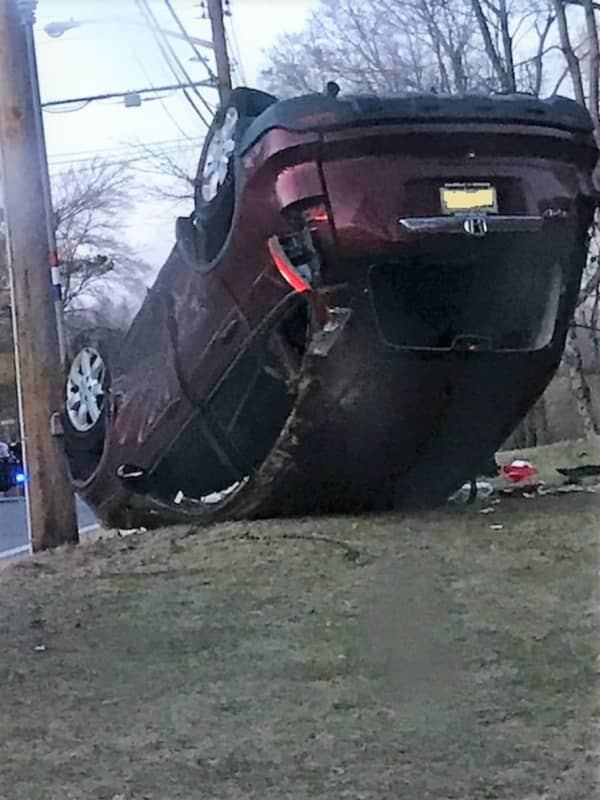 Driver OK In Mahwah Rollover