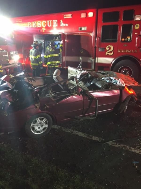 Woman Extricated From Car Following Merritt Parkway Crash