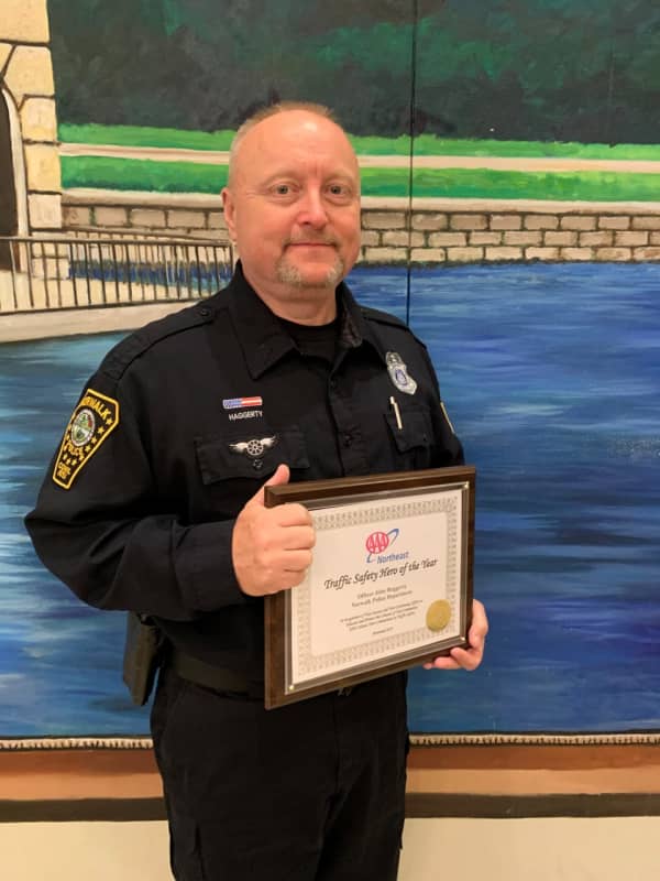 Norwalk PD Officer Named Northeast Traffic Safety Hero Of Year
