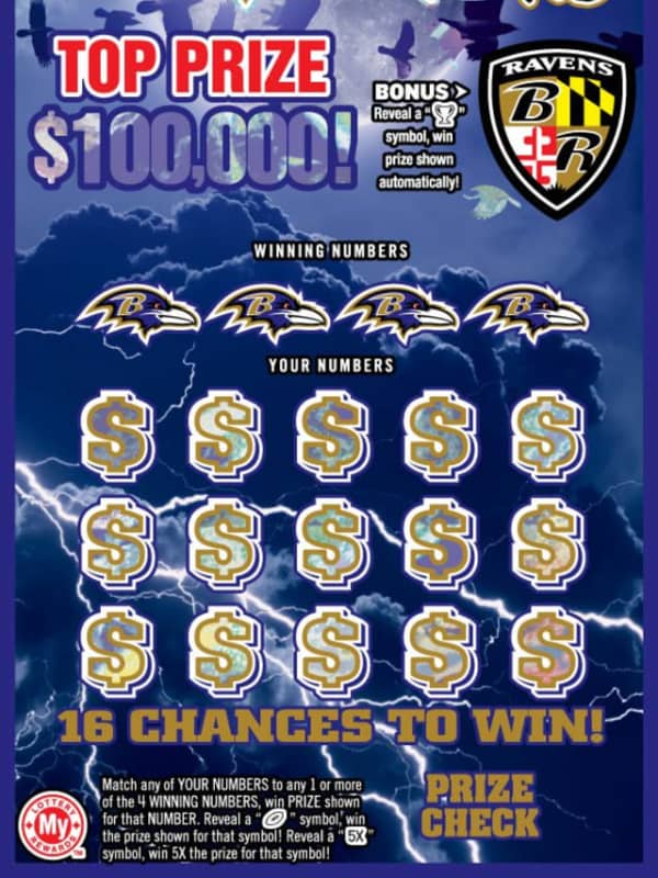 Grandmother Wins $100K Playing Baltimore Ravens-Themed Maryland Lottery Scratcher