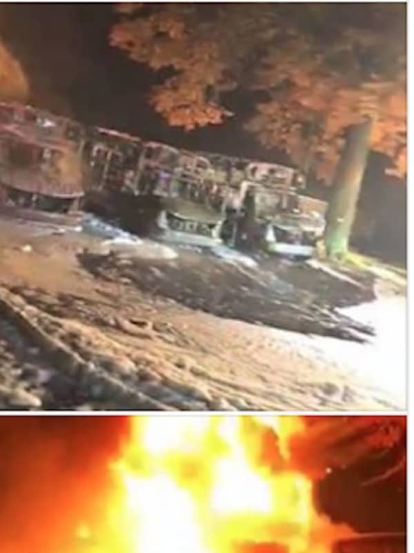 School Buses Burst Out In Flames In Armonk