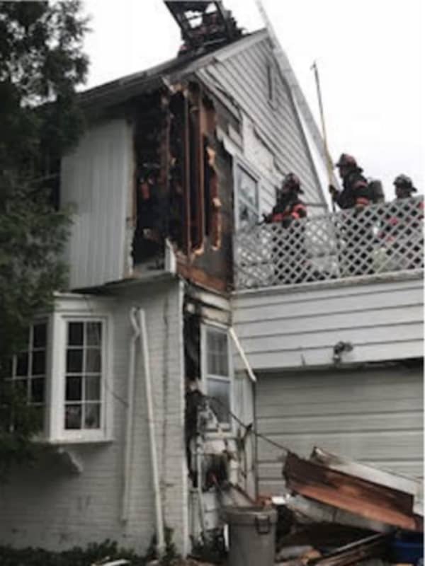 45 Firefighters Battle Blaze At House In Westchester