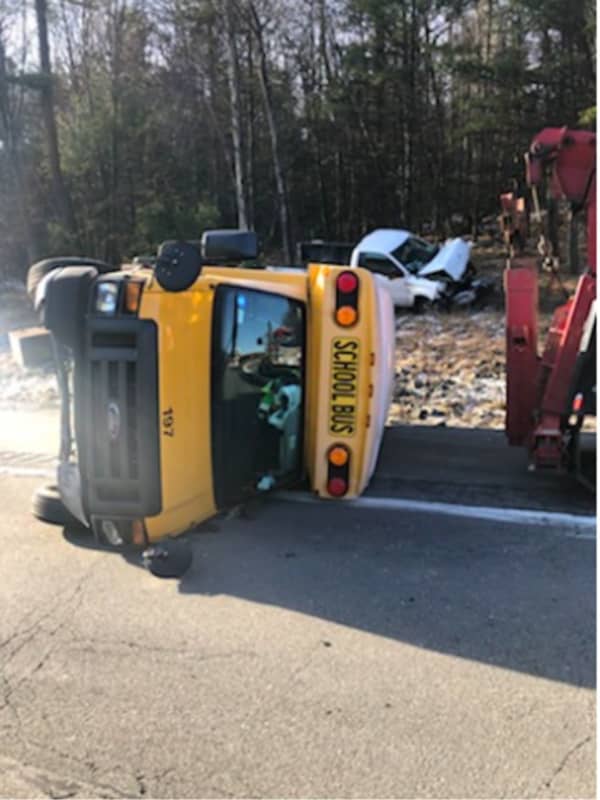 Route 17 Stretch Reopens After Crash Involving Overturned School Bus