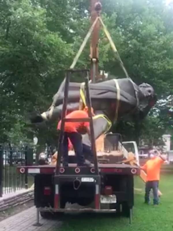 Christopher Columbus Statue Topples In Trenton