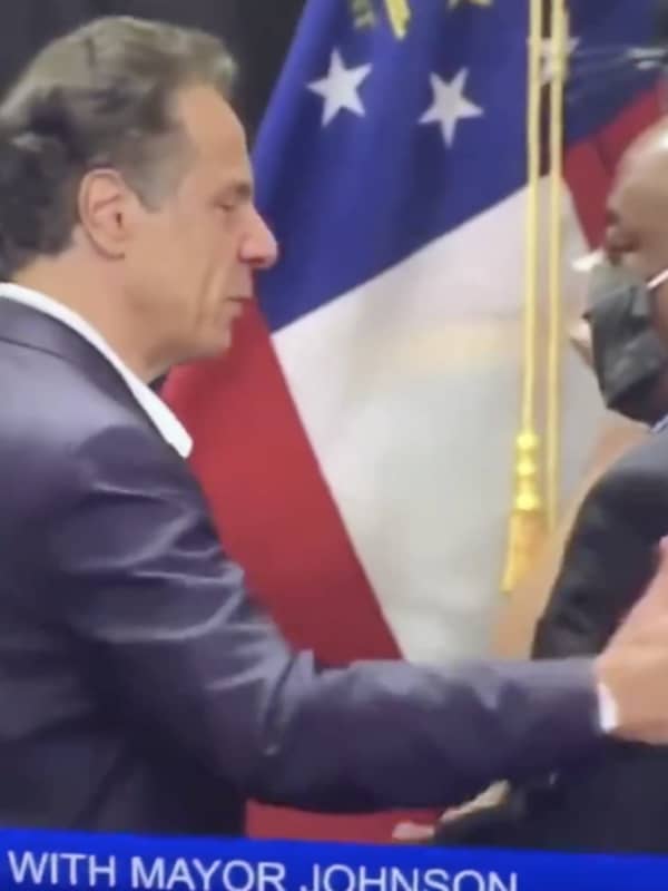 COVID-19: Video Catches Mask-Less Cuomo Hugging Mayor In 'Do As I Say' Moment
