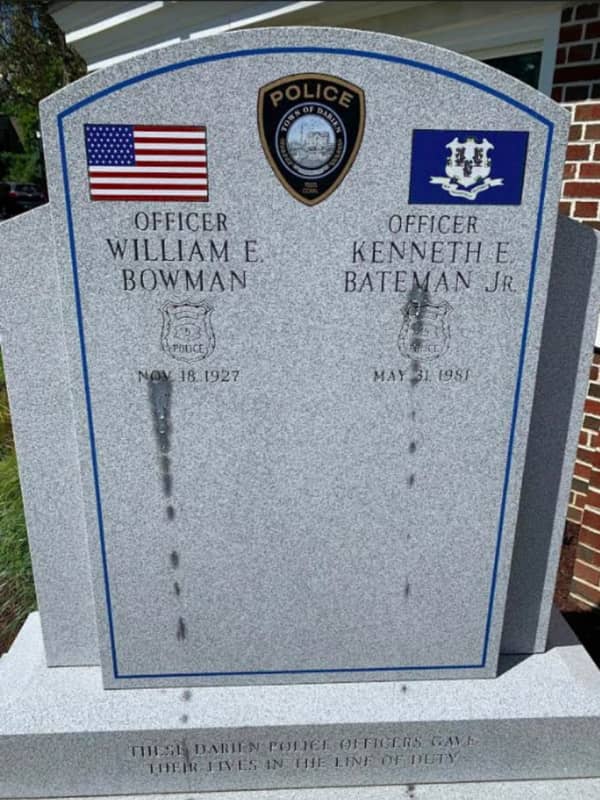 Investigation Underway After Monument At Darien Police Department Is Vandalized