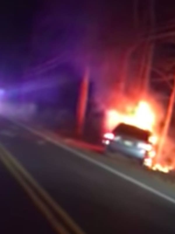 HERO: Police Officer Rescues Driver From Fiery Central Jersey Wreck