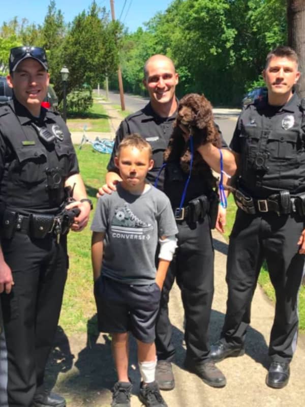 South Jersey Police Officers Visit Young Hit-Run Survivor With K-9 Echo
