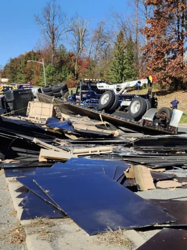 Truck Driver Hurt, Plywood Spills In Central Jersey Crash