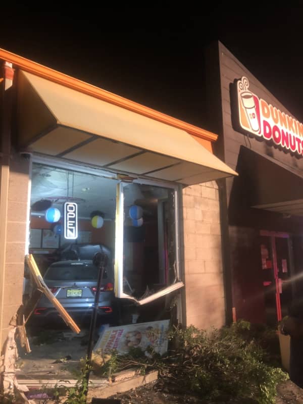 Old Bridge PD: DWI Driver Takes Off On Foot After Plowing SUV Into Dunkin' Donuts