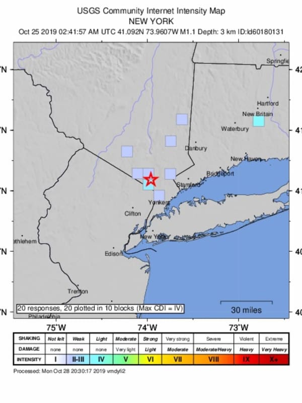 Small Earthquake Reported In Westchester