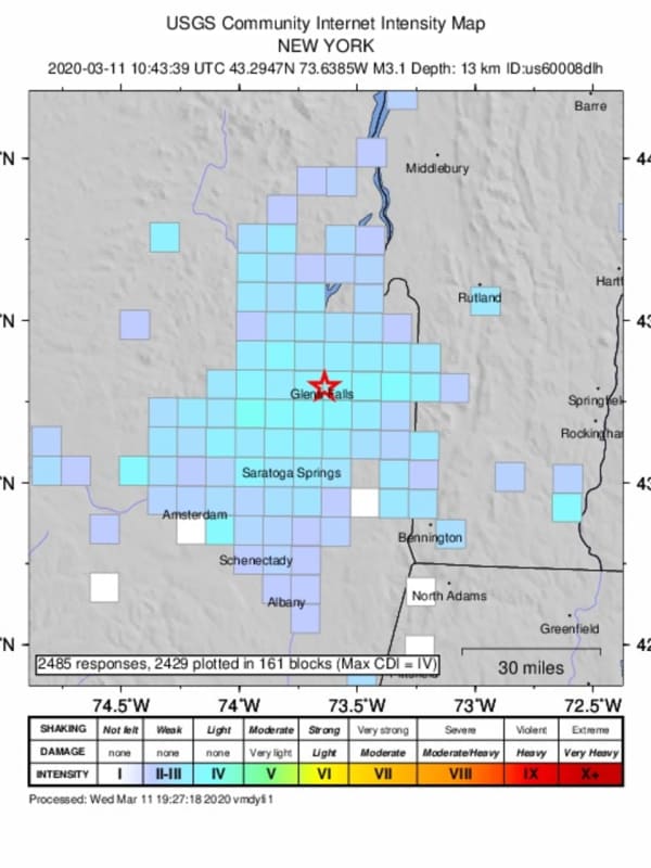 Magnitude 3.1 Quake Shakes Upstate NY