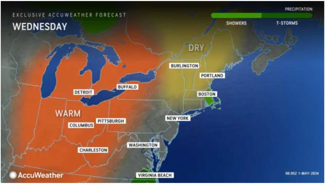 TopsyTurvy Weather Will Mark First Days Of May 5Day Forecast