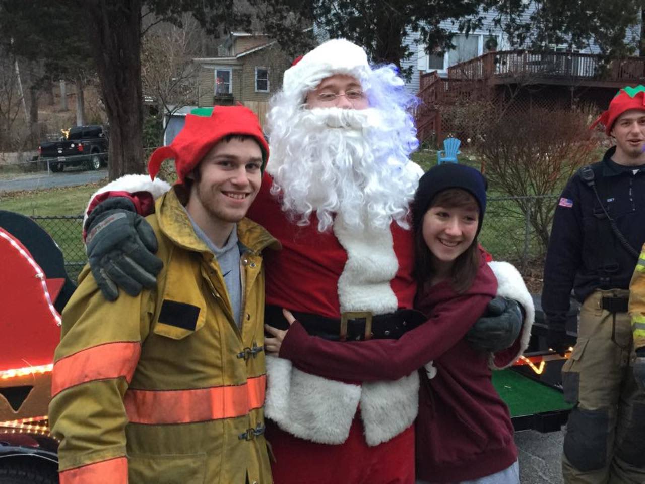 West Milford firefighters with Santa in 2014.