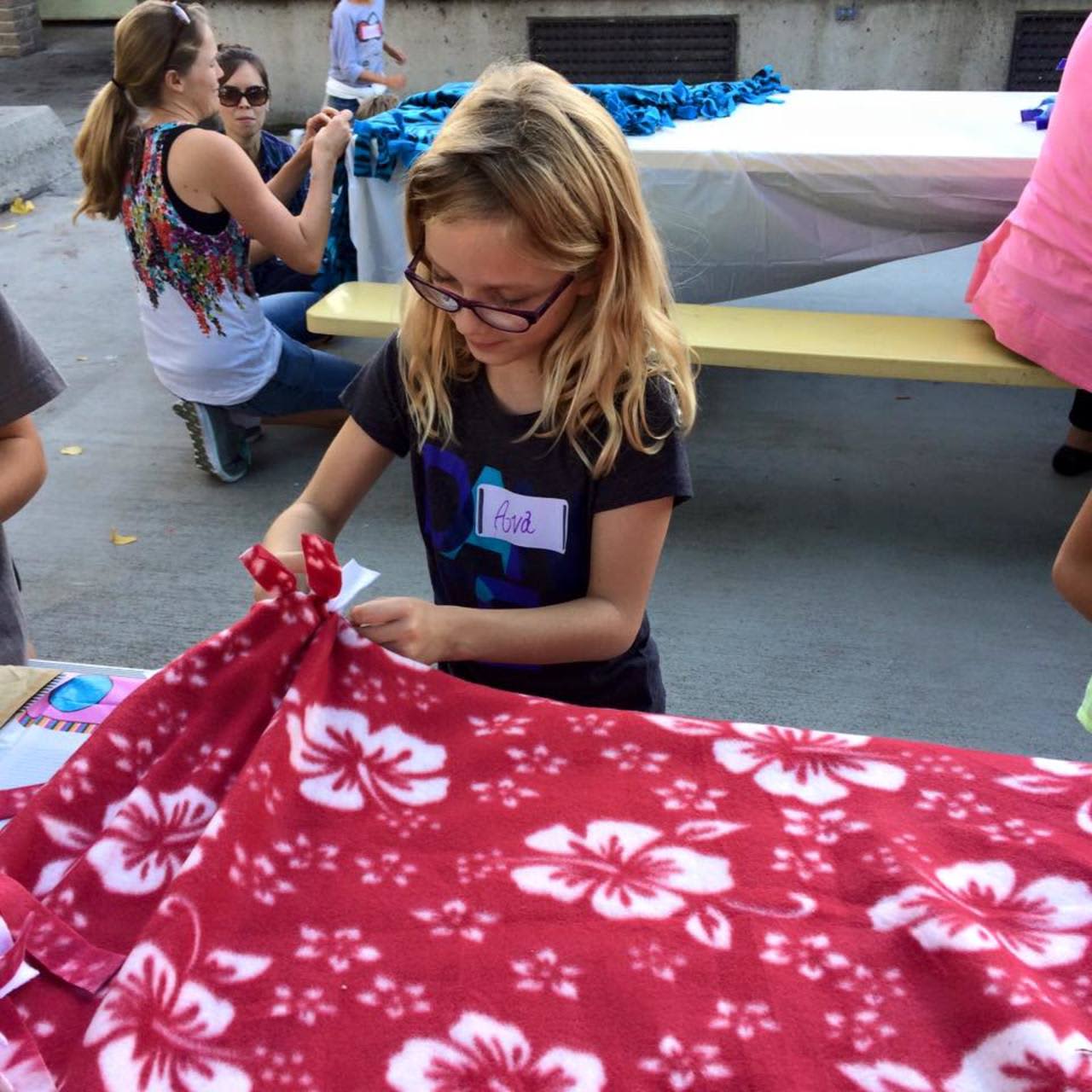Midland Park students created no-sew blankets for Project Linus.