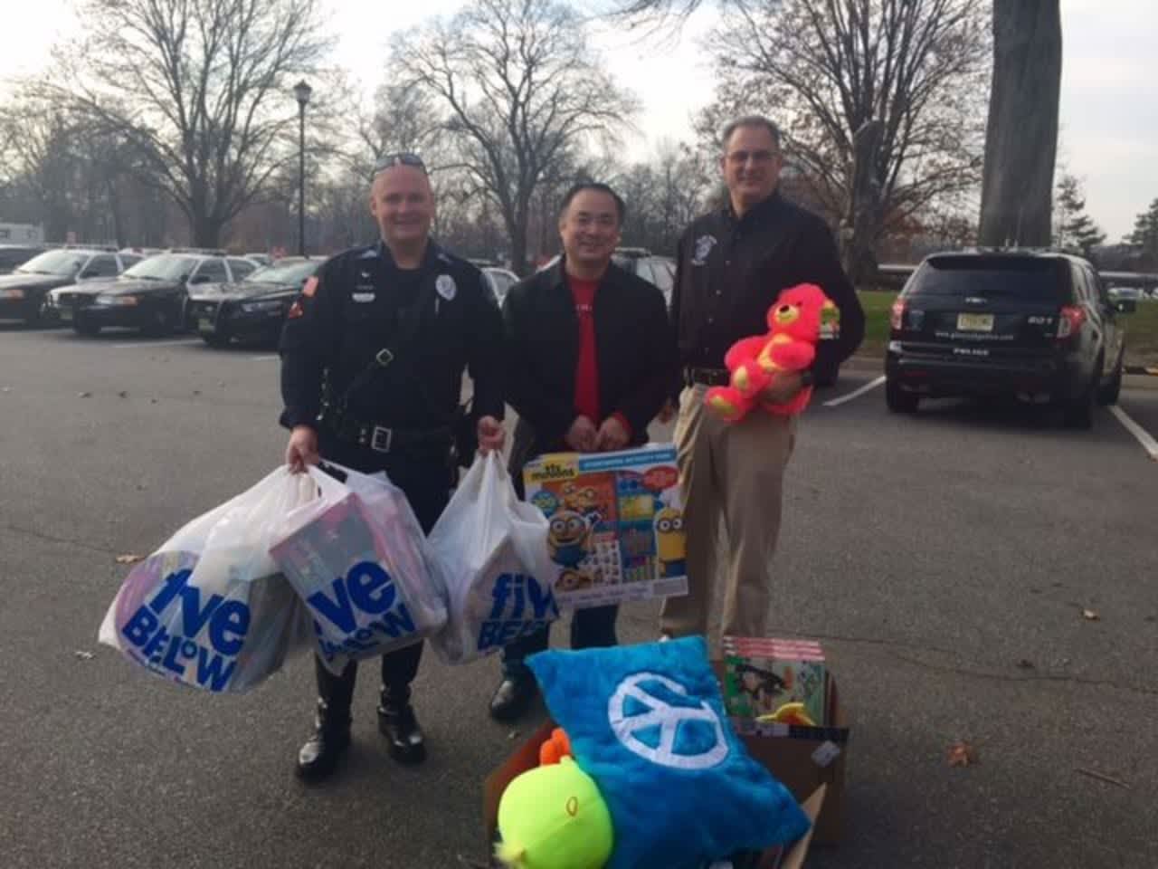 Mathansium donated toys to the Glen Rock Police Department's holiday collection.