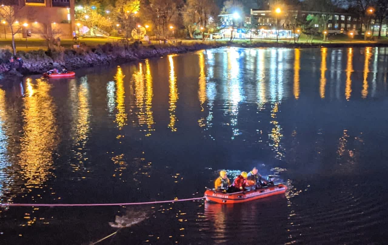 Hackensack firefighters using a boat and ropes pulled the suicidal man from the river.