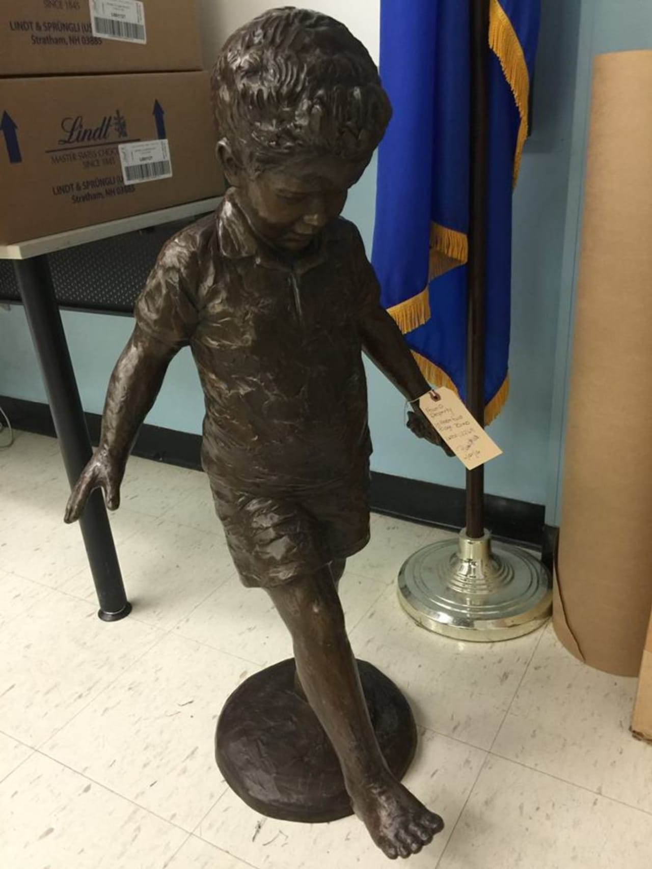 The Newtown Police Department is looking for the owner of this statue found by a resident.