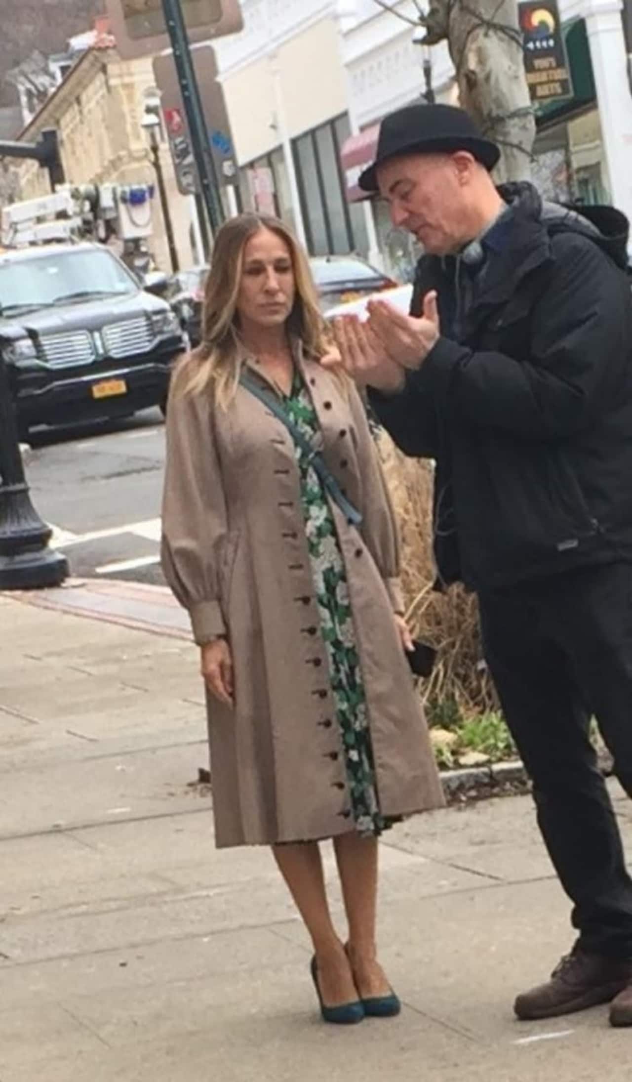 Sarah Jessica Parker was spotted filming "Divorce" in Tarrytown