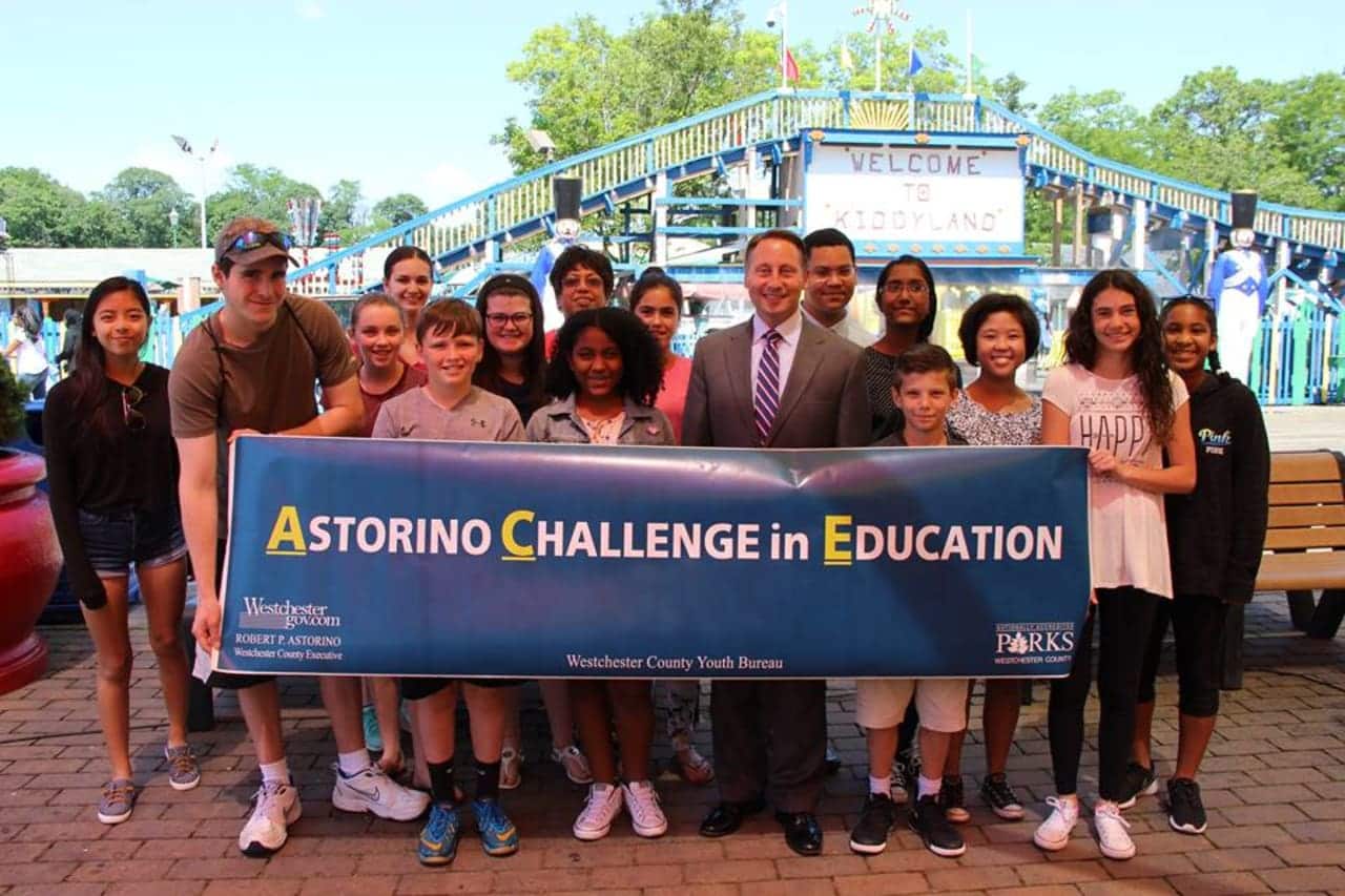 Rob Astorino with the winners of the ACE Challenge in Education.