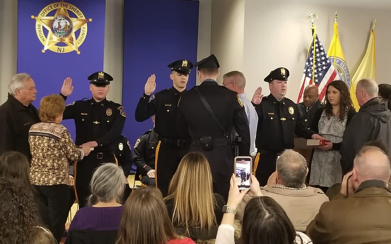 Seven new recruits, one investigator and five inter-governmental transfers were sworn in Friday to the Bergen County Sheriff’s Office.