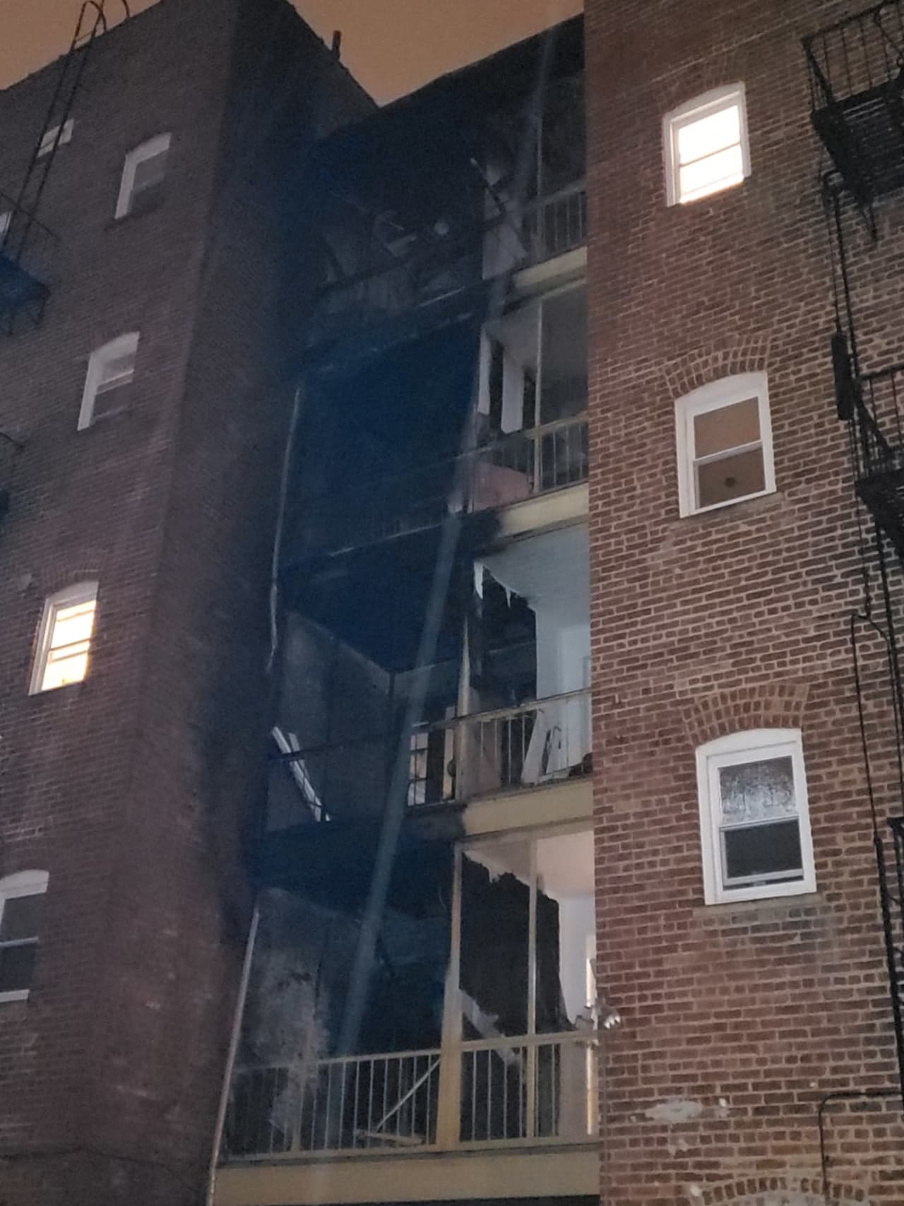 The Montclair Fire Department responded to a two-alarm blaze at an apartment building overnight Sunday