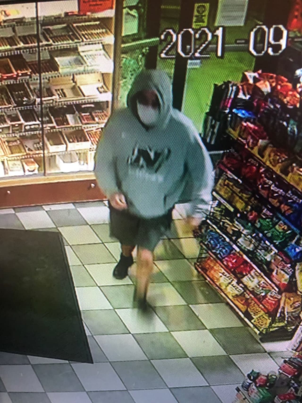 A wanted man was caught on camera after robbing a store in Massachusetts.